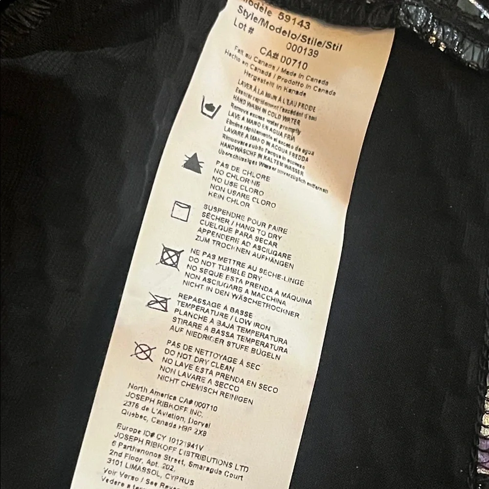 NWT Joseph Ribkoff Black and Silver Patterned Cropped Blazer Jacket Size 6 - Picture 6 of 12